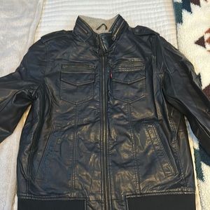 Men’s Levi's Faux Leather Sherpa Aviator Bomber Jacket